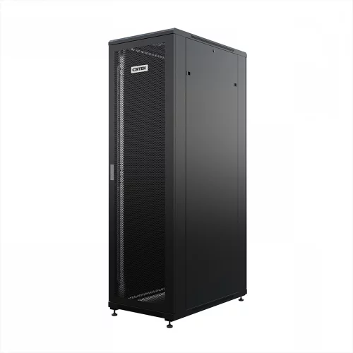 Шкаф напольный универсальный серверный ONTEK TC 42U 600х1000мм, 4 профиля 19, двери перфорированная и сплошная металл, боковые стенки съемные (TC42U61DPSMRSWAS-9005)