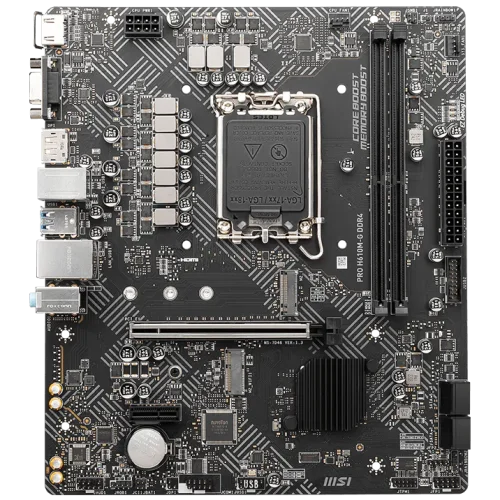 Материнская плата MSI PRO H610M-G H610, LGA1700, 2*DDR5, 1*PCIEx16, 1*PCIEx1, 1*M.2, 4*USB3.2Gen1, 6*USB2.0, 4*SATA3.0, 1G, VGA, DP, HDMI, M-ATX, BULK (PRO H610M-G BULK)