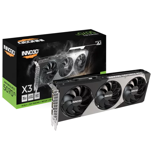 Видеокарта INNO3D RTX 5070 Ti X3/ / RTX5070Ti, HDMI, DP*3, 16G,D7 (N507T3-16D7-176068N)