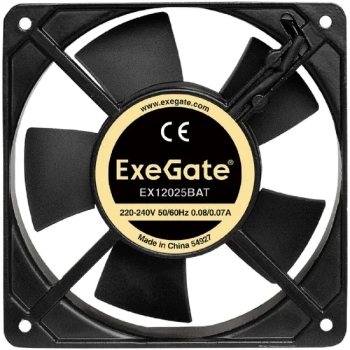 Вентилятор для корпуса EXEGATE 220В EX12025BAT (120mm, 2200rpm, 60 CFM, 32 dB, клеммы) (EX289014RUS)