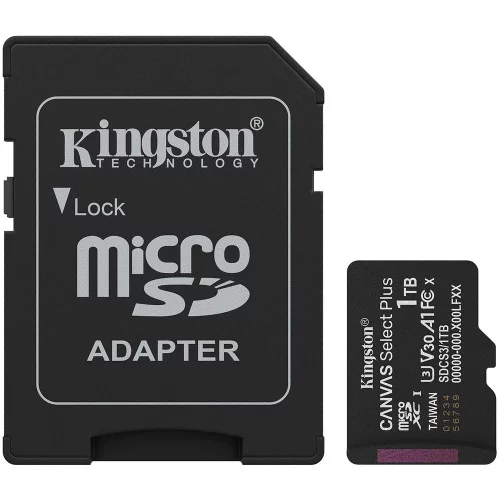 Флеш карта microSDXC 1TB Kingston SDCS3/1TB Canvas Select Plus V30 A1 + adapter