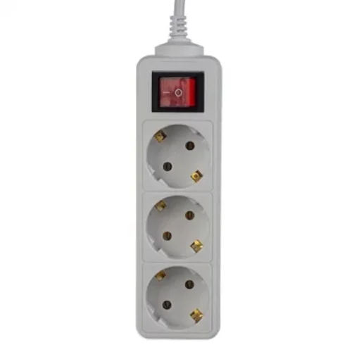 Perfeo сетевой удлинитель с кнопкой POWERMATE, 3,0м, 3 розетки, белый(PF-PM-3/ 3,0-W) (PF_A4679) фото 2