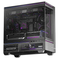 Корпус без блока питания/ Case Thermalright M10 Vision FAN4-M, Mini-Tower, TG, LCD, 4x120mm ARGB, 2xUSB-A 3.0, 1xUSB Type-C, mATX, mITX Black (TL-M10 VISION BLACK FAN4-M)