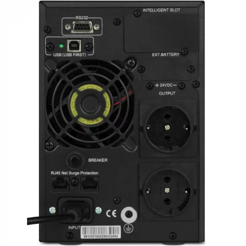 ИБП POWERMAN Online 1000, LCD, двойного преобразования, 1000ВА, 900Вт, 2 евророзетки с резервным питанием, USB, RS232, слот SNMP, разъем EPO, внешний (POWERMAN ONLINE 1000 PLUS) фото 3