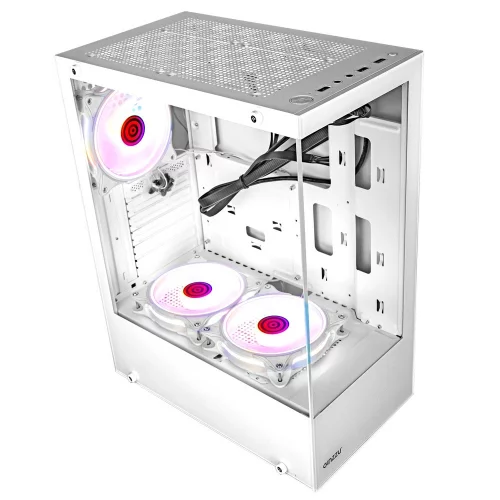 Ginzzu CL310 ATX FAN 3*12LD4 FRGB передняя панель Стекло Белый фото 2