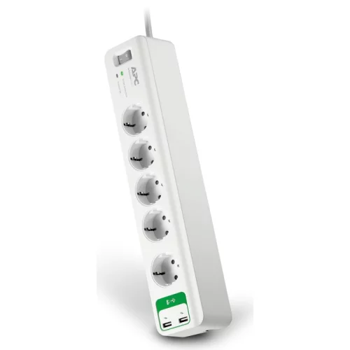 Сетевой фильтр APC Essential SurgeArrest, 5 розеток, 2x USB, 5 В, 2,4 А, 230 В (PM5U-RS)