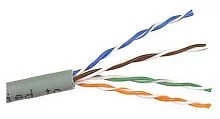 Кабель TWT UTP, 4 пары, Кат.5e, PVC, серый, 100 метров (TWT-5EUTP/ 100-GY) (TWT-5EUTP/100-GY)