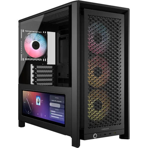 Корпус без блока питания/ Case Corsair Frame 4000D LCD RS ARGB, Midi-Tower, TG, 3x120mm ARGB, 2xUSB-A 3.2, 1xUSB 3.2 Type-C, E-ATX, ATX, mATX, mITX Black (CC-9011326-WW)