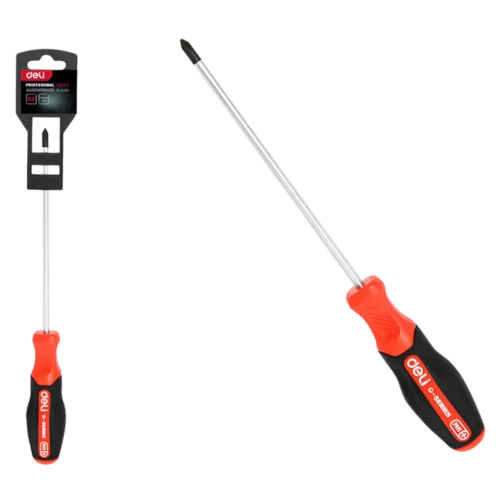 Крестовая DL3458 PH1x150мм сталь S2, матовый стержень, двухкомпонентная прорезиненная рукоять