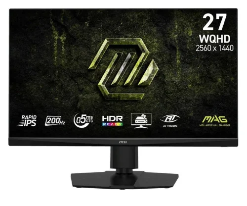 Монитор MSI 272QPF E20 27 16:9 WQHD(2560x1440) Rapid IPS Flat, 0.5ms(GTG), 1000:1, 100M:1, 300nits, 178/ 178, 2xHDMI 2.0b, DP 1.4a, Tilt,Swivel,Height,Pivot,VESA,200Hz,Black,1y w-ty (9S6-3CF7CA-009)