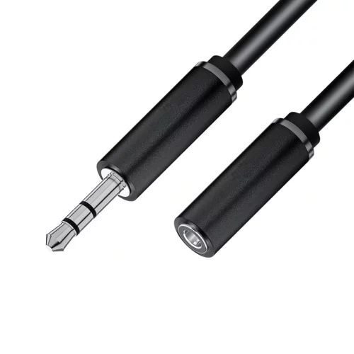 4PH Удлинитель аудио 1.0m jack 3,5mm/ jack 3,5mm черный, M/ F, экран, стерео, 4PH-R90257