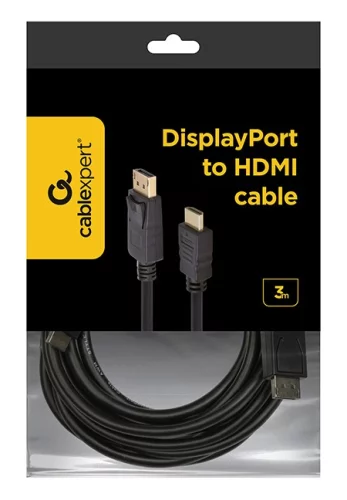 Кабель DisplayPort-HDMI Gembird/ Cablexpert 3м, 20M/ 19M, черный, экран, пакет(CC-DP-HDMI-3M) фото 2
