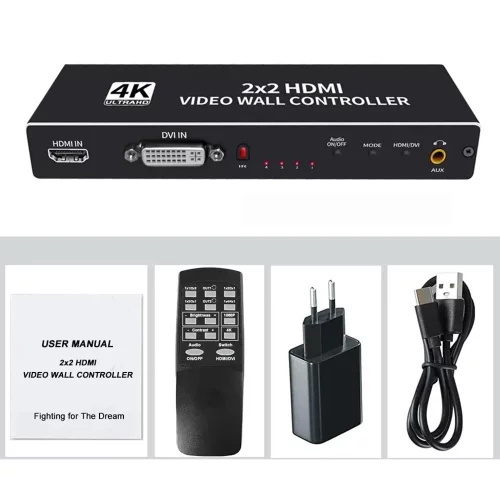 ORIENT HSP2X2WN, контроллер видеостены 2x2, 8 режимов отображения, UHD 4K/30Гц (3840x2160), 1080p/60Гц, HDMI 1.4, HDCP1.2, HDMI 1 вход/4 выхода, DVI вход, RS232(DB9F) (33206) фото 3