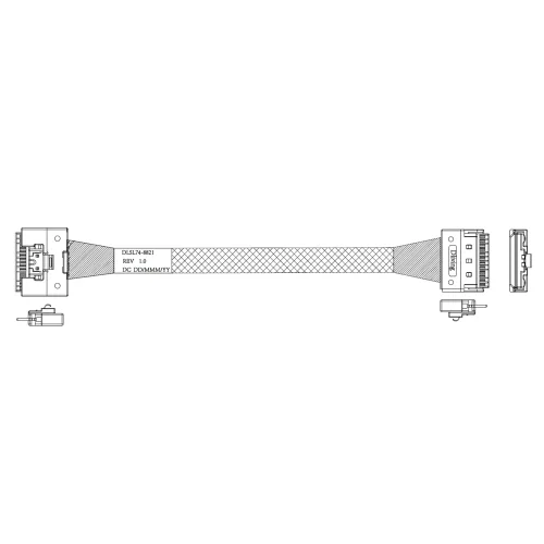 Кабель DiliVing DLSL74-8821 Slimline SASx8 (SFF8654) -to- Slimline SASx8 (SFF8654) , 85ohm, PCIe Gen4, 100CM