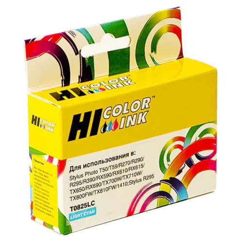 Картридж Hi-Black HB-T0825 светло-голубой (для Epson Stylus R270/ 295/ 390/ RX590/ T50) (1530231410)