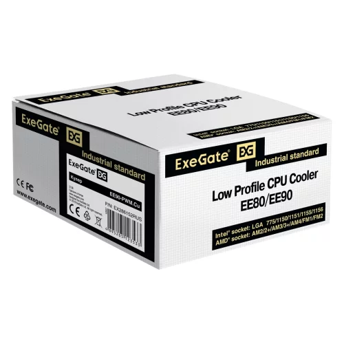 Exegate EX286152RUS Кулер ExeGate Кулер EE90-PWM.Cu (Al+Copper, LGA775/ 1150/ 1151/ 1155/ 1156/ 1200/ AM2/ AM2+/ AM3/ AM3+/ AM4/ FM1/ FM2/ 754/ 939/ 940, TDP 80W, Fan 90mm, PWM, Hydro bearing, 4pin, 11-24db, фото 3