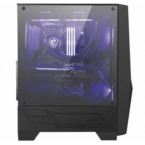 Корпус MSI MAG FORGE 100M Mid-Tower, ATX, 2xUSB 3.2, Audio I/ O, 2x120mm RGB Fan, 1x120mm black Fan, 6-ch Light controller, Front metal MESH, Up to 330mm GPU, Tempered Glass (676414) (306-7G03M21-809) фото 3