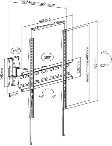 Кронштейн для телевизора Ultramounts UM878 черный 32-55 макс.35кг настенный поворотно-выдвижной и наклонный