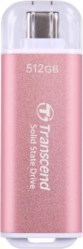 External SSD Transcend 512Gb ESD300 <TS512GESD300S> (USB3.2 gen 2, Type C, 1050/ 950Mbs, 3D NAND, 60x20x7.8mm, 9g) розовый (TS512GESD300P)