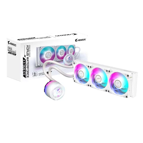 Жидкостная система охлаждения Gigabyte AORUS WATERFORCE X II 360I White, 3 x 120mm ARGB Fan, sTR5, RTL (9JAWTX2360I-00-10) (GP-AORUS WATERFORCEX II 360I)