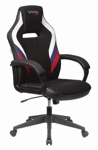 Кресло игровое Zombie VIKING 3 AERO белый/синий/красный сиденье черный ткань/эко.кожа крестов. пластик (VIKING 3 AERO RUS)