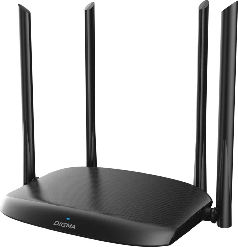 Роутер беспроводной Digma DWR-AC1201 AC1200 10/ 100BASE-TX черный (упак.:1шт)