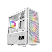 Корпус ПК без блока питания/ Deepcool Case CH560 Digital, 1xUSB3.0, 1xType-C, 3x140ARGB fan, 1x120ARGB fan, E-ATX, Digital display, White (R-CH560-WHAPE4D-G-1)