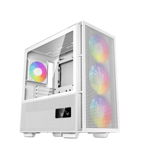 Корпус ПК без блока питания/ Deepcool Case CH560 Digital, 1xUSB3.0, 1xType-C, 3x140ARGB fan, 1x120ARGB fan, E-ATX, Digital display, White (R-CH560-WHAPE4D-G-1)