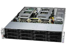 Серверная платформа/ SYS-621C-TN12R (bundle6): 2U / 2x LGA-4677 / 16x DDR5 RDIMM / 12x 3.5/2.5 NVMe*/SATA/SAS* / 1x SSD NVME 480GB, M.2 / 1x 4-Port 1GbE RJ45 / 2x 1200W Power (12 NVME config, Heatsink