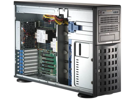 Серверная платформа/ SYS-741P-TRT (bundle4): 4U(Tower) / 2x LGA-4677 / 16x DDR5 RDIMM / 8x3.5 SATA/SAS*/NVME* / 4x PCIe 5.0 x16 FHFL / 2x PCIe 5.0 x8 FHFL / 2x PCIe 4.0 x2 NVMe M.2 / 2-Port 10GbE RJ