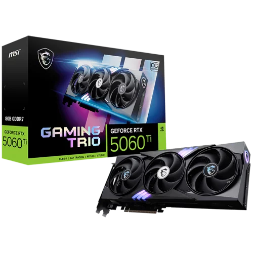 Видеокарта MSI PCI-E 5.0 RTX 5060TI 8G GAMING TRIO OC NVIDIA GeForce RTX 5060TI 8Gb 128bit GDDR7 2647/28000 HDMIx1 DPx3 HDCP Ret (RTX 5060 TI 8G GAMING TRIO OC)