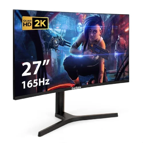 Монитор ExeGate 27 EC2700TA Combat {VA 2560x1440 Curved 165Hz 1ms 16:9 300cd 3000:1 178/ 178 2xHDMI DisplayPort USB Speakers} [EX297303RUS]