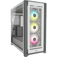 Корпус без блока питания/ Case Corsair iCUE 5000X RGB, Midi-Tower, TG, 3x120mm RGB, 2xUSB-A 3.2, 1xUSB 3.2 Type-C, E-ATX, ATX, mATX, mITX White (CC-9011213-WW)