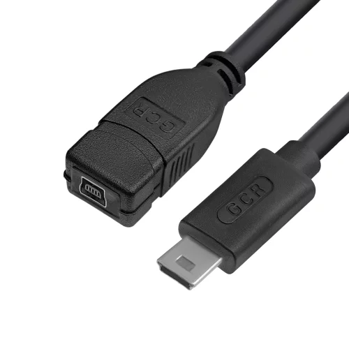GCR Удлинитель 1.0m MiniUSB, M/F, черный, GCR-52445