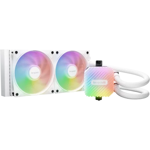 Водяное охлаждение для процессора/ Water Cooling System be quiet! LIGHT LOOP 240mm white (250W, 240mm, White, ARGB/ Fans: 2x120mm, 61.8CFM, 34.9dBA, 2100RPM/ Pump 2900RPM, Rad thickness 27mm/ S: 1851, (BW021)