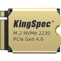 Твердотельный накопитель/ Kingspec SSD XF-1TB 2230, 1024GB, M.2(22x30mm), NVMe, PCIe 4.0 x4, R/W 5000/4400MB/s, IOPs н.д./н.д., TBW 1200, DWPD 1.07 (3 года)