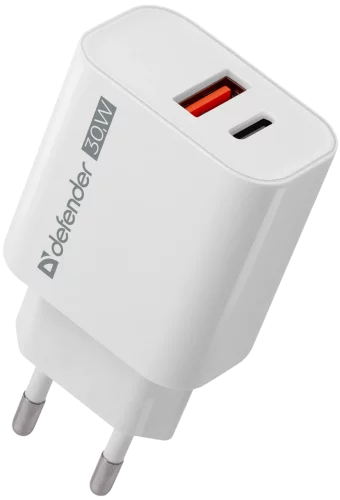 Defender Сетевое ЗУ UPA-130 USB-C/ PD30W+USB-A/ QC3.0 (83674)