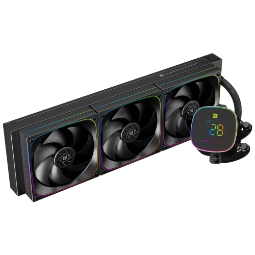 Система жидкостного охлаждения/ Water Cooling System Thermalright Frozen Horizon 360 Digital (360mm, LED temp., Black, ARGB/ Fans: 3x120mm, 68.9CFM, 28.2dBA, 2000RPM/ Pump height 53.2mm, Rad thickness (F-HORIZON-DIGITAL-BL-360-ARGB)