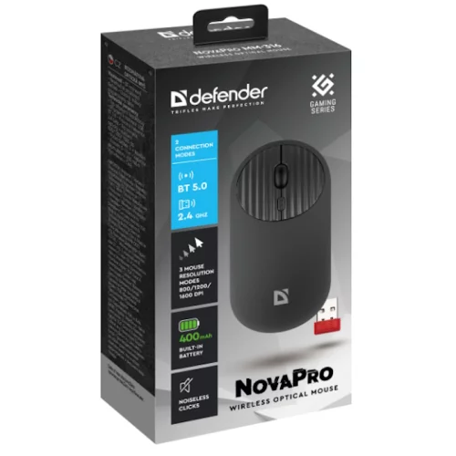 Defender Беспроводная оптическая мышь NovaPro MM-316 чрн,2.4G+BT,4кн,1600dpi,400мАч (52316) фото 3