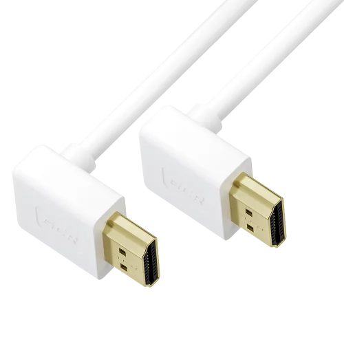 GCR Кабель SLIM 1.0m HDMI 2.0, М верхний угол / М верхний угол, белый, HDR 4:4:4, Ultra HD, 4K 60 fps 60Hz, 3D, AUDIO, 18.0 Гбит/с, GCR-57456