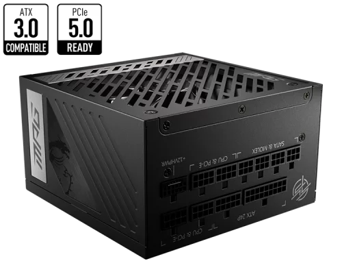 MSI MPG A1000G PCIE5, 1000W, Intel ATX 12V, APFC, 13.5cm Fan, 80+ Gold, Fully-Modular, Retail