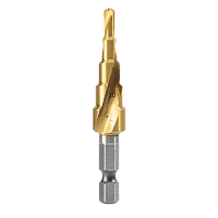 Оснастка Deli Сверло ступенчатое по металлу DH-JTZ012-E2 (4-12мм, HSS M2, спиральная канавка, шестигранный хвостовик)