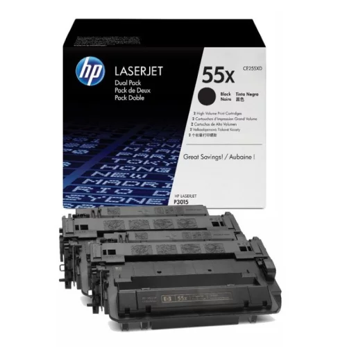 Картридж HP 55X, черный / 12500, двойная упаковка (CE255XD) (CE255XD) Тонер-картридж набор из 2 шт/ HP LaserJet CE255X Dual Pack Black Print Cartridge (CE255XD) фото 2