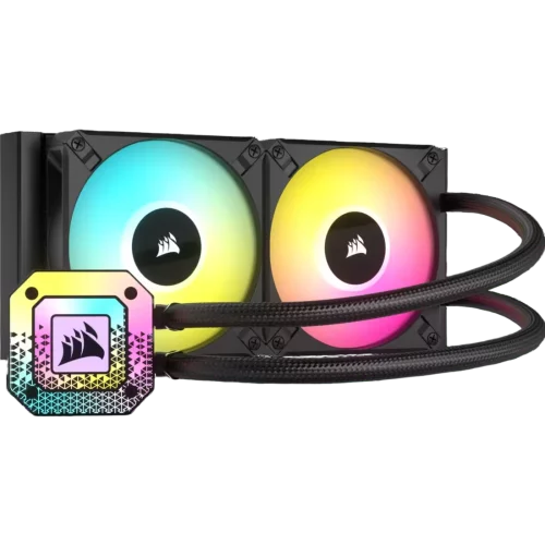 Система жидкостного охлаждения/ Water Cooling System Corsair iCUE H100i ELITE CAPELLIX XT (240mm, Black, RGB/ Fans: 2x120mm, 65.57CFM, 34.1dBA, 2100RPM/ S: 1851, 1700, 1200, 115x, 2011, 2066, AM5, AM4 (CW-9060068-WW)