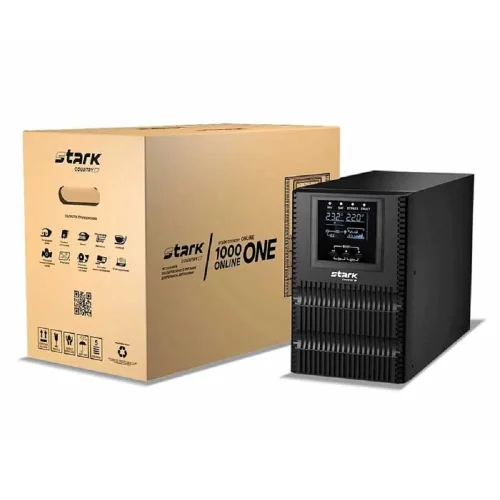 ИБП STARK SC 1000 ONLINE ONE 1000ВА/1000Вт {Online, На пол, 110-300В, 2 х ЕВРО, Smart-slot, USB, RS232, EPO, БЕЗ АКБ - внеш 3x 4,5-240 Ач}{00-00017189}