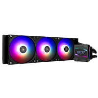 Водяное охлаждение для процессора/ Water Cooling System Thermalright Grand Vision 360 (360mm, LED, Black, ARGB/ Fans: 3x120mm, 80.45CFM, 29.4dBA, 2150RPM/ Pump height 72.5mm, 6400RPM, Rad thickness 27 (G-VISION-BL-360-ARGB)