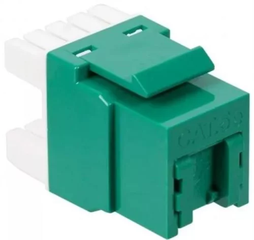 Модуль Keystone, RJ45, кат.5E, UTP, 180 градусов, со встроенной шторкой, зеленый (LAN-OK45U5E/ 180P-GN) (LAN-OK45U5E/180P-GN)