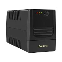 Exegate EX299753RUS ИБП ExeGate Power NB-600.LED.AVR.2SH (600VA/360W, LED, AVR, 2*EU/Тип F(Schuko), батарея 12V 7.2Ah, Black)