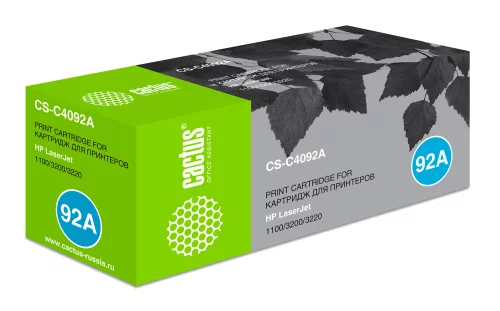 Картридж лазерный Cactus CS-C4092A C4092A черный (2500стр.) для HP LJ 1100/3200/3220