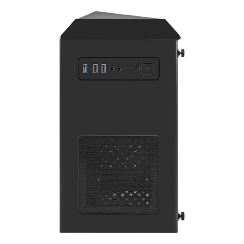 Exegate EX294384RUS Корпус Minitower ExeGate Mistery R2 (mATX, без БП, 2*USB+1*USB3.0, аудио, черный, 1 вент. 12см с RGB подсветкой и полоса на передней панели, боковая панель - закаленное стекло) фото 3